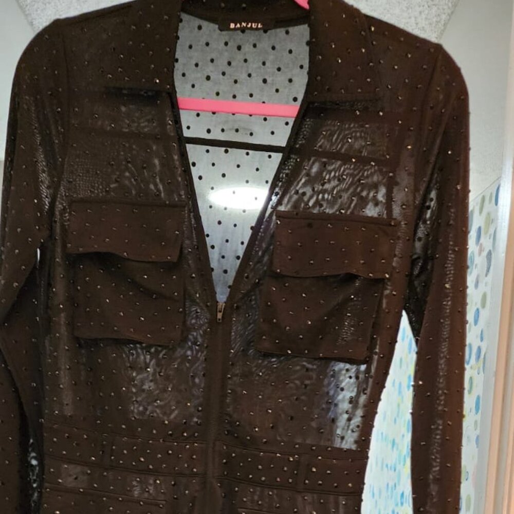 Women's Black Sheer Jumpsuit